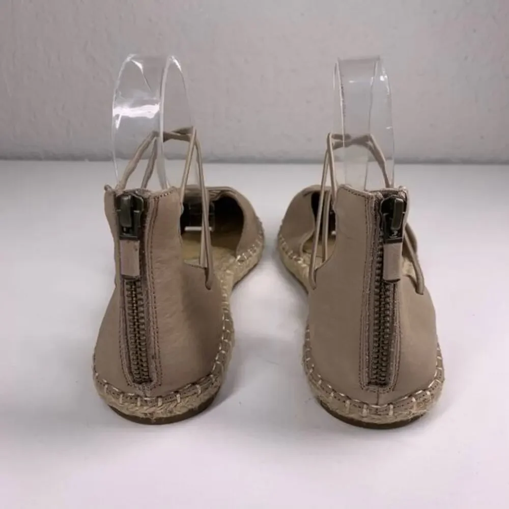 EILEEN FISHER Tan Nubuck‎ Lace-Up Espadrille Sandals Size 8.5